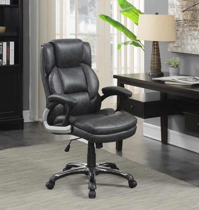 Nerris Adjustable Height Office Chair with Padded Arm Grey and Black - Tony’s Furniture Store & Linen (GA) - Multi Location