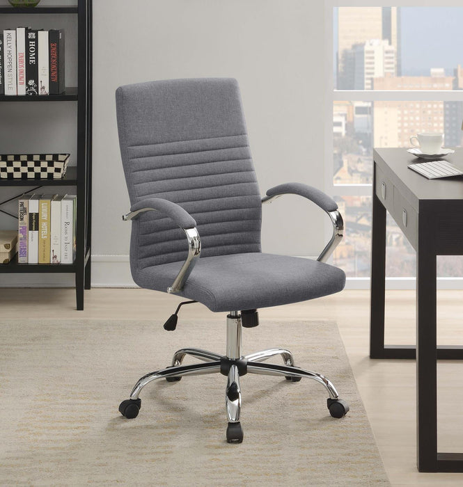 Abisko Upholstered Office Chair with Casters Grey and Chrome - Tony’s Furniture Store & Linen (GA) - Multi Location