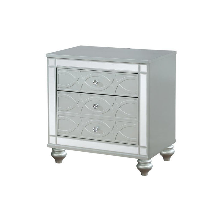 Gunnison 2-drawer Nightstand Silver Metallic - Tony’s Furniture Store & Linen (GA) - Multi Location