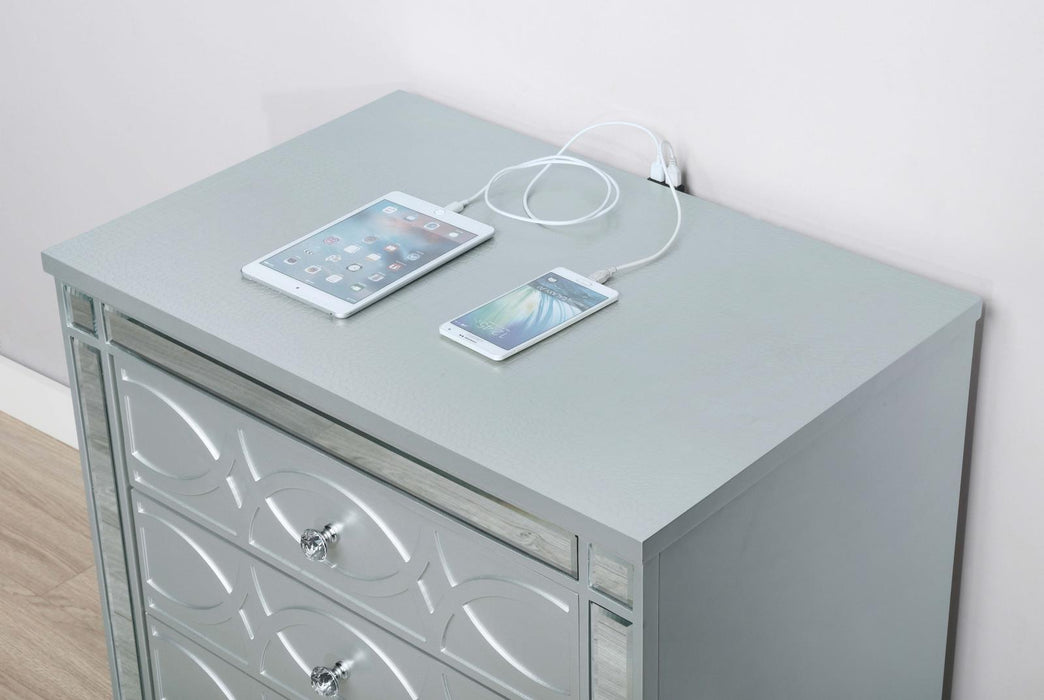 Gunnison 2-drawer Nightstand Silver Metallic - Tony’s Furniture Store & Linen (GA) - Multi Location