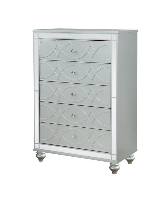 Gunnison 5-drawer Chest Silver Metallic - Tony’s Furniture Store & Linen (GA) - Multi Location