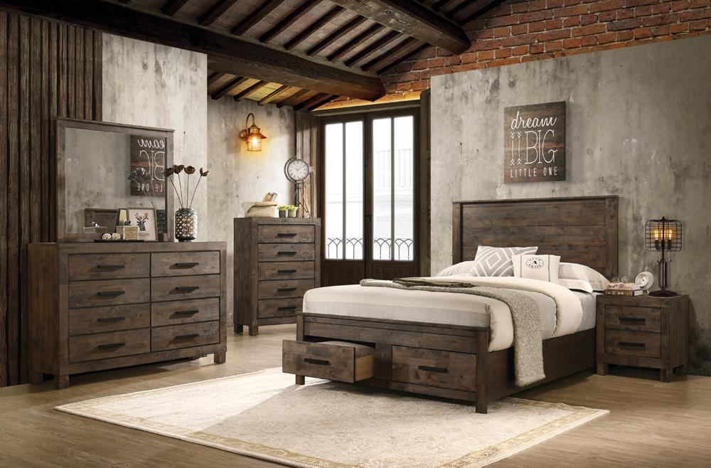 Woodmont 5-drawer Chest Rustic Golden Brown - Tony’s Furniture Store & Linen (GA) - Multi Location