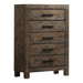 Woodmont 5-drawer Chest Rustic Golden Brown - Tony’s Furniture Store & Linen (GA) - Multi Location