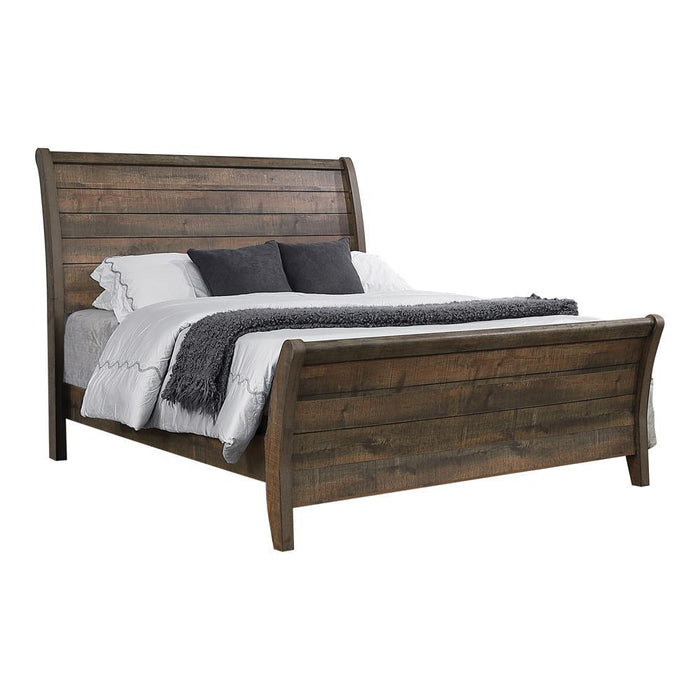 Frederick Queen Sleigh Panel Bed Weathered Oak - Tony’s Furniture Store & Linen (GA) - Multi Location