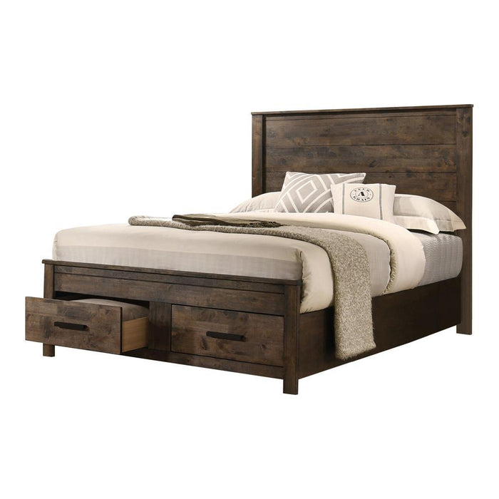 Woodmont Eastern King Storage Bed Rustic Golden Brown - Tony’s Furniture Store & Linen (GA) - Multi Location