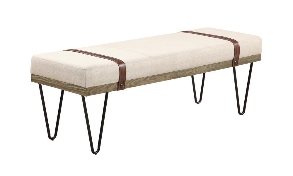 Austin Upholstered Bench Beige and Black - Tony’s Furniture Store & Linen (GA) - Multi Location