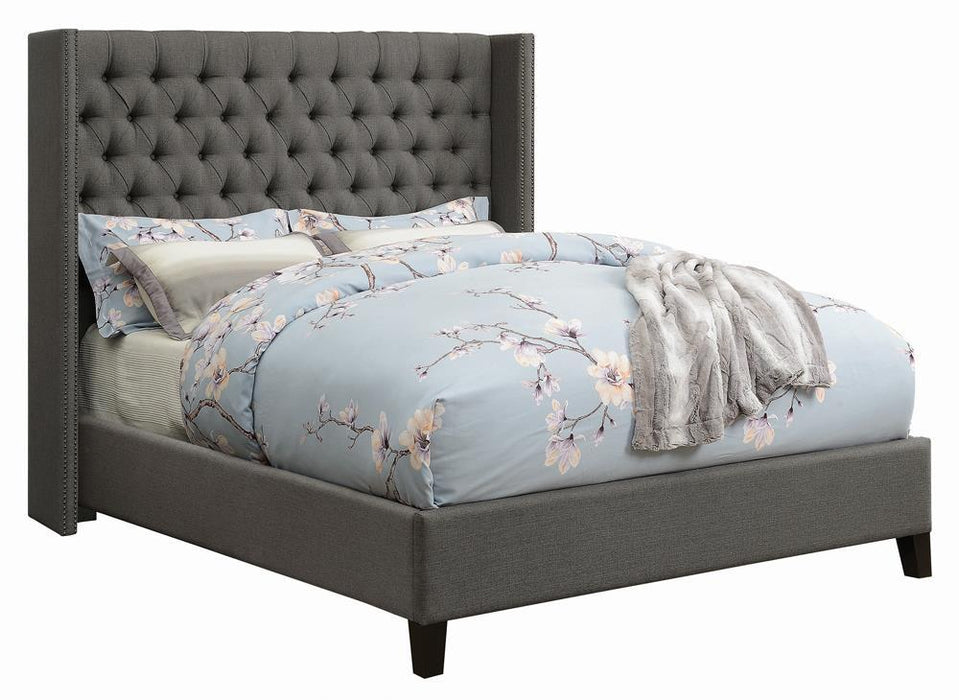 Bancroft Demi-wing Upholstered Queen Bed Grey - Tony’s Furniture Store & Linen (GA) - Multi Location