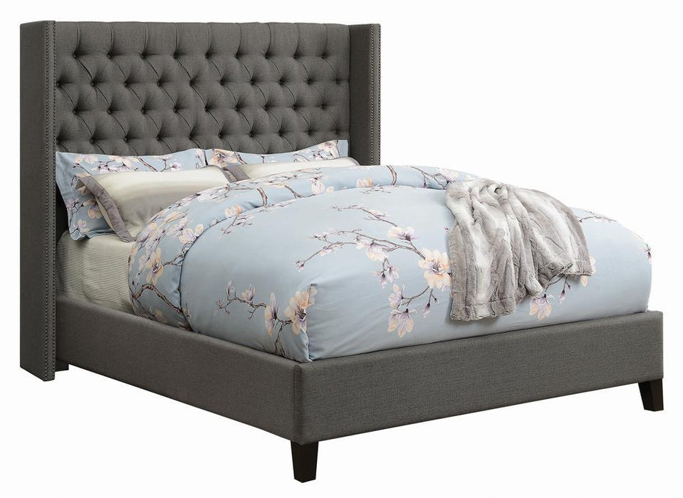 Bancroft Demi-wing Upholstered California King Bed Grey - Tony’s Furniture Store & Linen (GA) - Multi Location