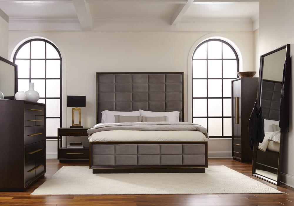Durango Queen Upholstered Bed Smoked Peppercorn and Grey - Tony’s Furniture Store & Linen (GA) - Multi Location