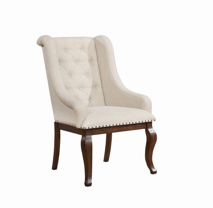 Brockway Tufted Arm Chairs Cream and Antique Java (Set of 2) - Tony’s Furniture Store & Linen (GA) - Multi Location