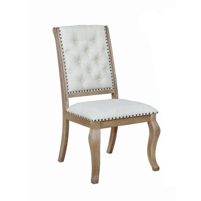 Brockway Tufted Side Chairs Cream and Barley Brown (Set of 2) - Tony’s Furniture Store & Linen (GA) - Multi Location