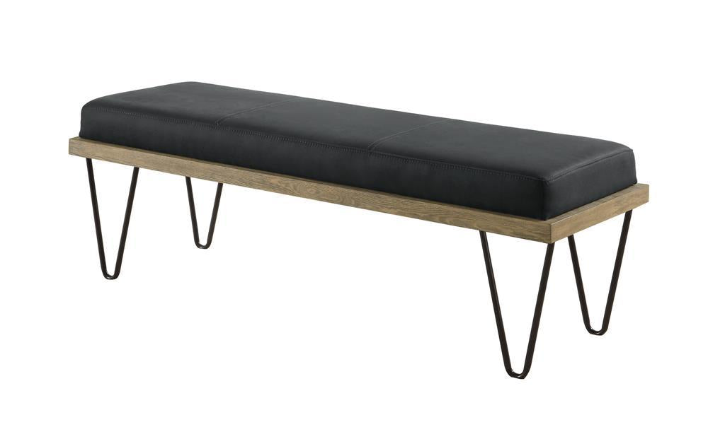 Chad Upholstered Bench with Hairpin Legs Dark Blue - Tony’s Furniture Store & Linen (GA) - Multi Location