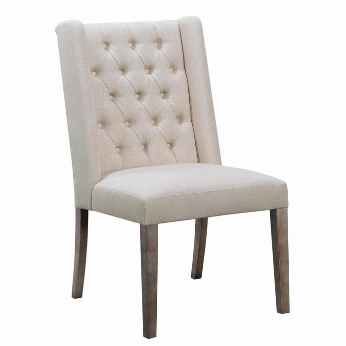 Bexley Tufted Side Chairs Dark Brown and Beige (Set of 2) - Tony’s Furniture Store & Linen (GA) - Multi Location