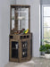 Alviso Corner Bar Cabinet with Stemware Rack Rustic Oak - Tony’s Furniture Store & Linen (GA) - Multi Location