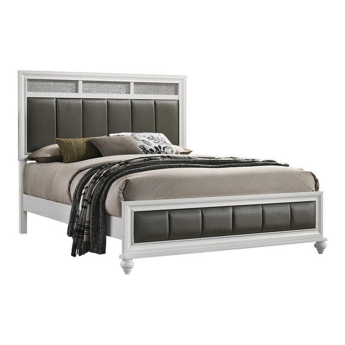 Barzini California King Upholstered Panel Bed White - Tony’s Furniture Store & Linen (GA) - Multi Location