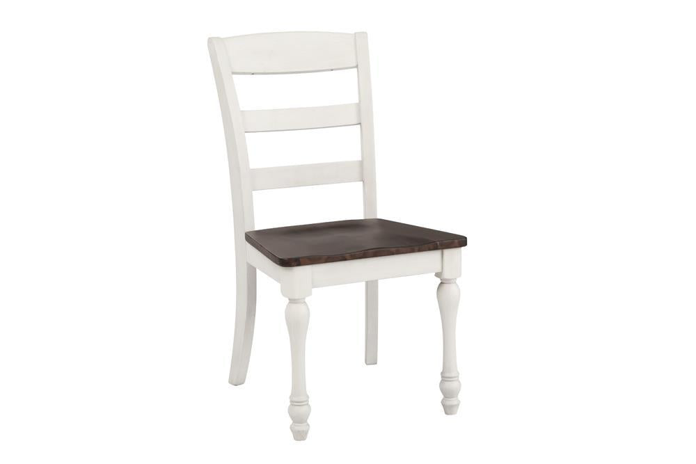 Madelyn Ladder Back Side Chairs Dark Cocoa and Coastal White (Set of 2) - Tony’s Furniture Store & Linen (GA) - Multi Location