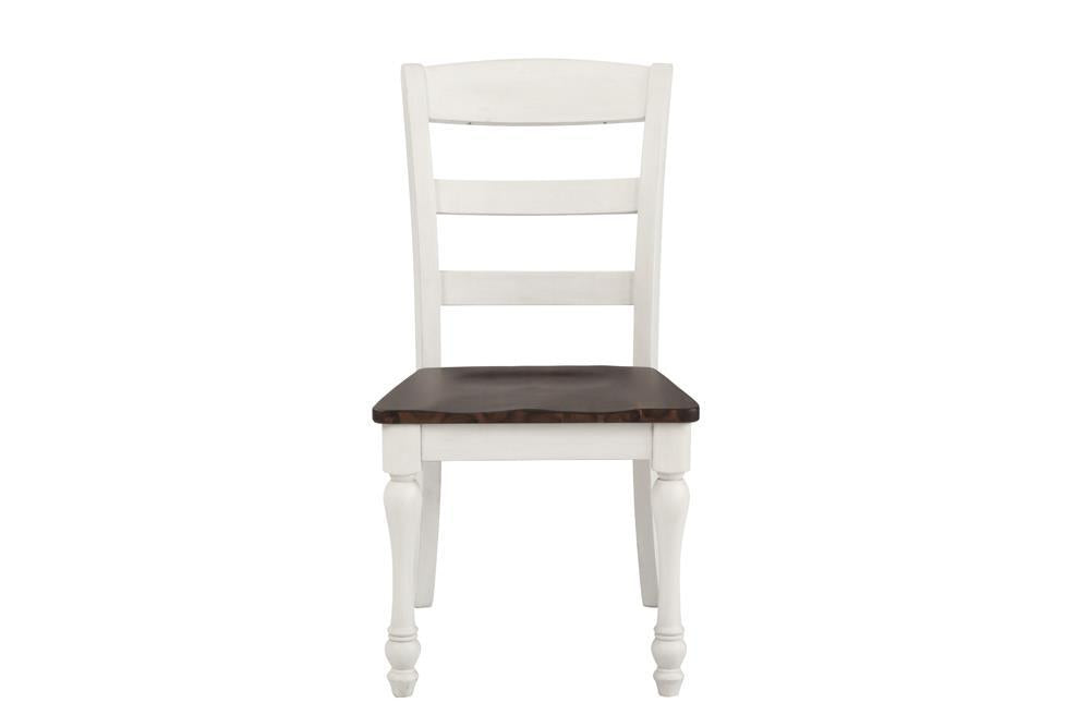 Madelyn Ladder Back Side Chairs Dark Cocoa and Coastal White (Set of 2) - Tony’s Furniture Store & Linen (GA) - Multi Location