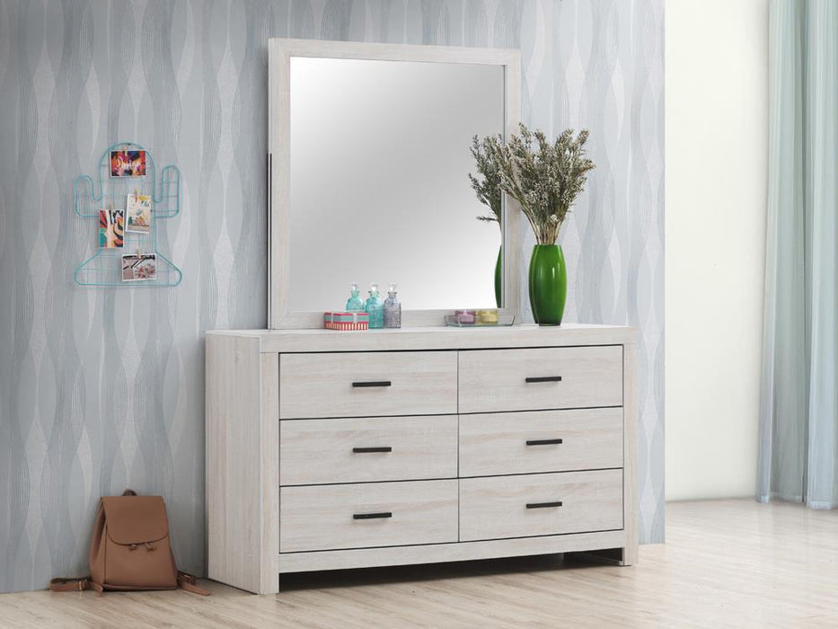 Brantford Rectangle Dresser Mirror Coastal White - Tony’s Furniture Store & Linen (GA) - Multi Location