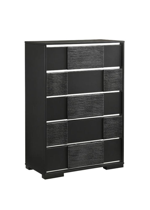 Blacktoft 5-drawer Chest Black - Tony’s Furniture Store & Linen (GA) - Multi Location
