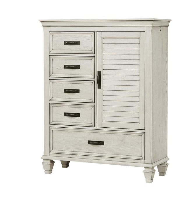 Franco 5-drawer Door Chest Antique White - Tony’s Furniture Store & Linen (GA) - Multi Location