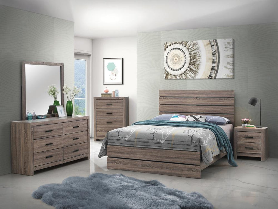 Brantford Eastern King Panel Bed Barrel Oak - Tony’s Furniture Store & Linen (GA) - Multi Location