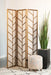 Mila Foldable 3-panel Screen Walnut and Linen - Tony’s Furniture Store & Linen (GA) - Multi Location