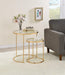 Maylin 2-piece Round Glass Top Nesting Tables Gold - Tony’s Furniture Store & Linen (GA) - Multi Location