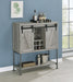 Claremont Sliding Door Bar Cabinet with Lower Shelf Grey Driftwood - Tony’s Furniture Store & Linen (GA) - Multi Location