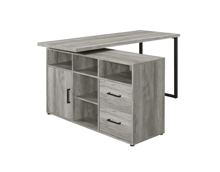 Hertford L-shape Office Desk with Storage Grey Driftwood - Tony’s Furniture Store & Linen (GA) - Multi Location