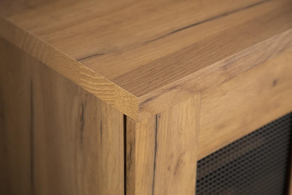 Bristol Metal Mesh Door Accent Cabinet Golden Oak - Tony’s Furniture Store & Linen (GA) - Multi Location