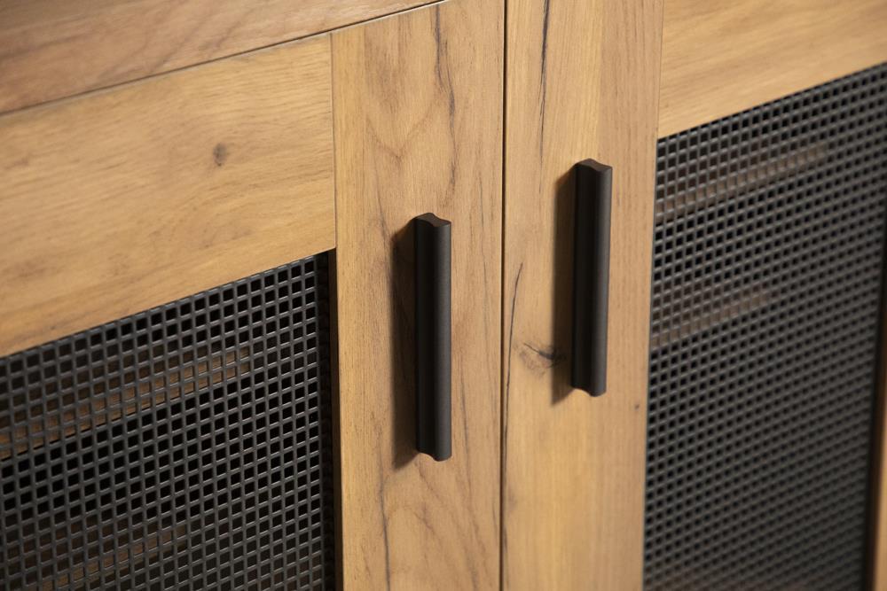 Bristol Metal Mesh Door Accent Cabinet Golden Oak - Tony’s Furniture Store & Linen (GA) - Multi Location