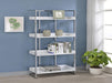 Ember 4-shelf Bookcase White High Gloss and Chrome - Tony’s Furniture Store & Linen (GA) - Multi Location
