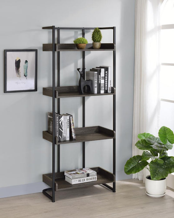 Ember 4-shelf Bookcase Dark Oak and Sandy Black - Tony’s Furniture Store & Linen (GA) - Multi Location