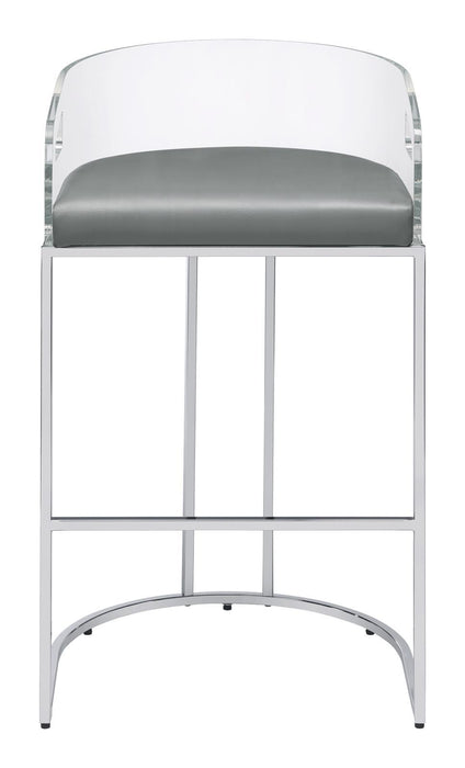 Thermosolis Acrylic Back Bar Stools Grey and Chrome (Set of 2) - Tony’s Furniture Store & Linen (GA) - Multi Location