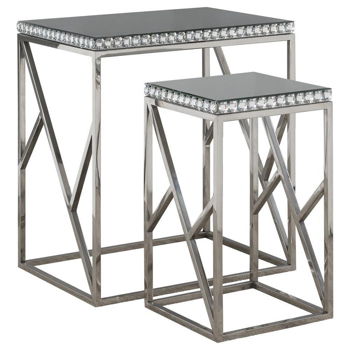 Betsy 2-piece Mirror Top Nesting Tables Silver - Tony’s Furniture Store & Linen (GA) - Multi Location