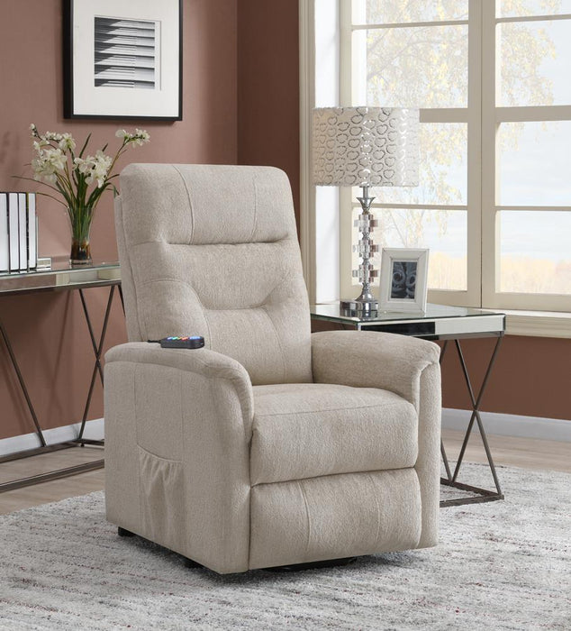 Henrietta Power Lift Recliner with Storage Pocket Beige - Tony’s Furniture Store & Linen (GA) - Multi Location