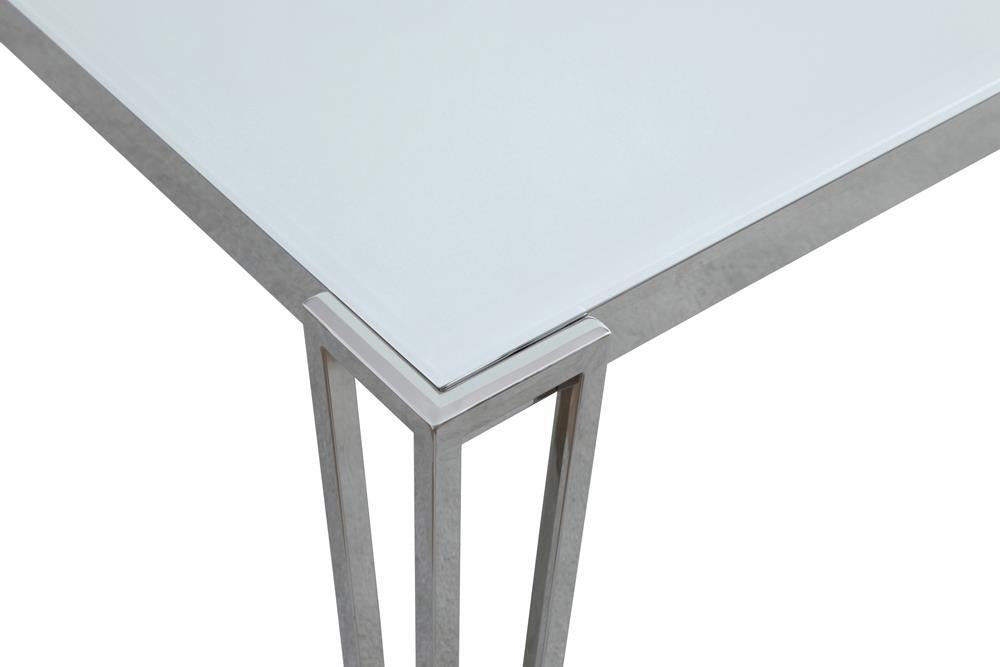 Pauline Rectangular Dining Table with Metal Leg White and Chrome - Tony’s Furniture Store & Linen (GA) - Multi Location