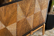 Zira Sunburst 4-door Accent Cabinet Brown and Antique Gold - Tony’s Furniture Store & Linen (GA) - Multi Location