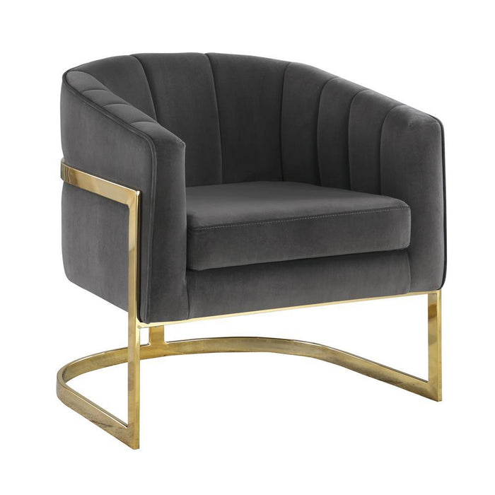 Joey Tufted Barrel Accent Chair Dark Grey and Gold - Tony’s Furniture Store & Linen (GA) - Multi Location
