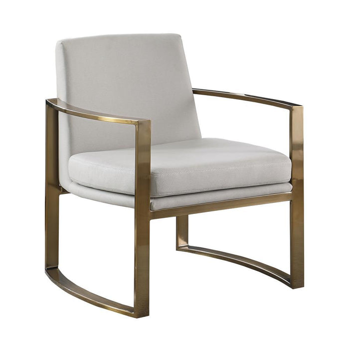 Cory Concave Metal Arm Accent Chair Cream and Bronze - Tony’s Furniture Store & Linen (GA) - Multi Location