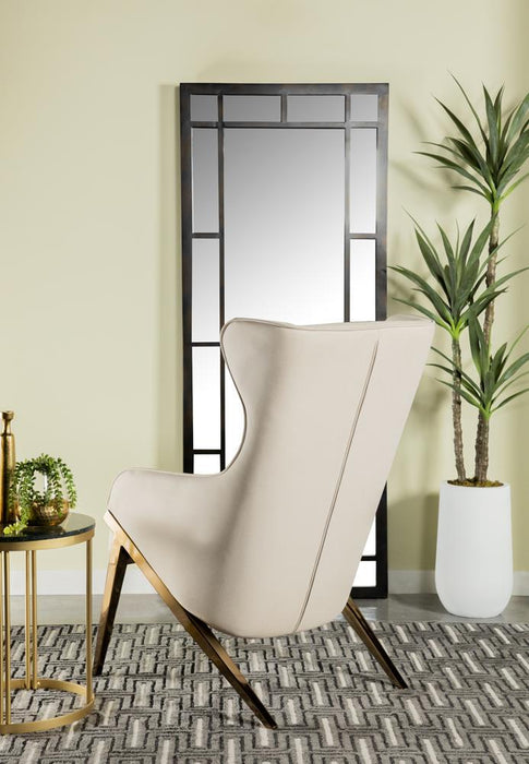 Walker Upholstered Accent Chair Cream and Bronze - Tony’s Furniture Store & Linen (GA) - Multi Location