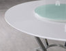 Abby Round Dining Table with Lazy Susan White and Chrome - Tony’s Furniture Store & Linen (GA) - Multi Location