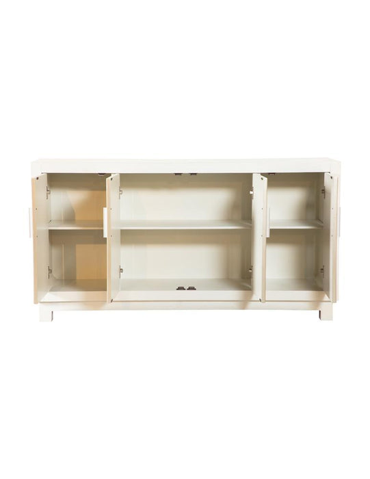 Voula Rectangular 4-door Accent Cabinet White and Gold - Tony’s Furniture Store & Linen (GA) - Multi Location