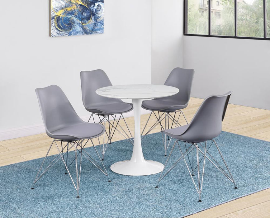 Arkell 30-inch Round Pedestal Dining Table White - Tony’s Furniture Store & Linen (GA) - Multi Location