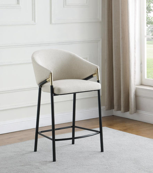 Chadwick Sloped Arm Counter Height Stools Beige and Glossy Black (Set of 2) - Tony’s Furniture Store & Linen (GA) - Multi Location