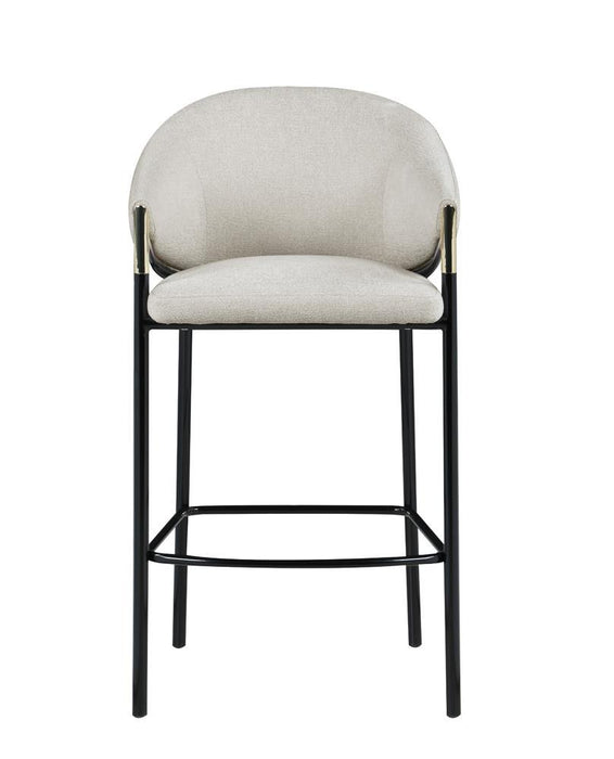 Chadwick Sloped Arm Bar Stools Beige and Glossy Black (Set of 2) - Tony’s Furniture Store & Linen (GA) - Multi Location