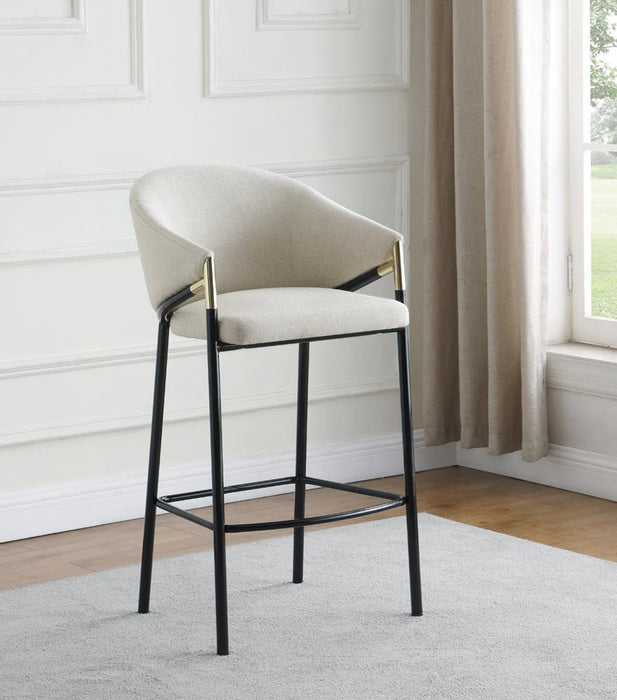 Chadwick Sloped Arm Bar Stools Beige and Glossy Black (Set of 2) - Tony’s Furniture Store & Linen (GA) - Multi Location