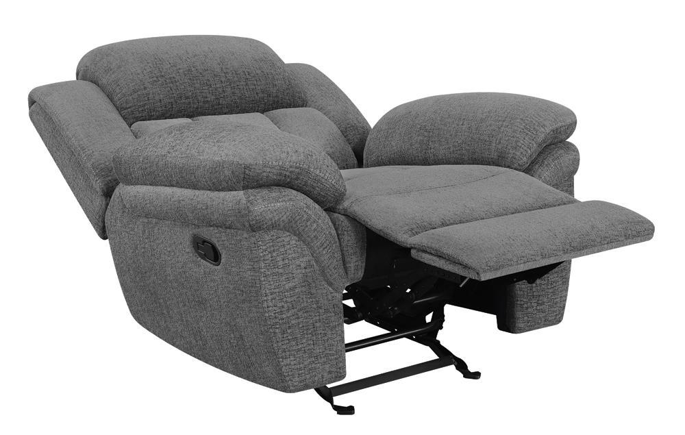 Bahrain Upholstered Glider Recliner Charcoal - Tony’s Furniture Store & Linen (GA) - Multi Location