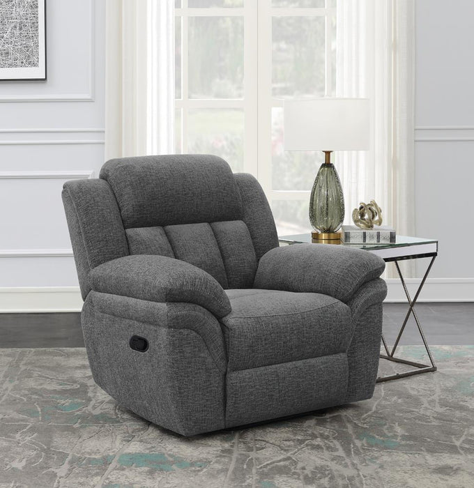 Bahrain Upholstered Glider Recliner Charcoal - Tony’s Furniture Store & Linen (GA) - Multi Location