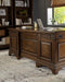 Hartshill Executive Desk with File Cabinets Burnished Oak - Tony’s Furniture Store & Linen (GA) - Multi Location